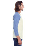 Unisex Triblend 34-Sleeve Raglan - cRM cRD BLK TRB - 3XL(D0102H7KcMT)