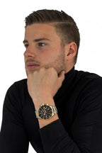 Invicta Men's 14876 Specialty Chronograph Black Textured Dial Two Tone Stainless Steel Watch