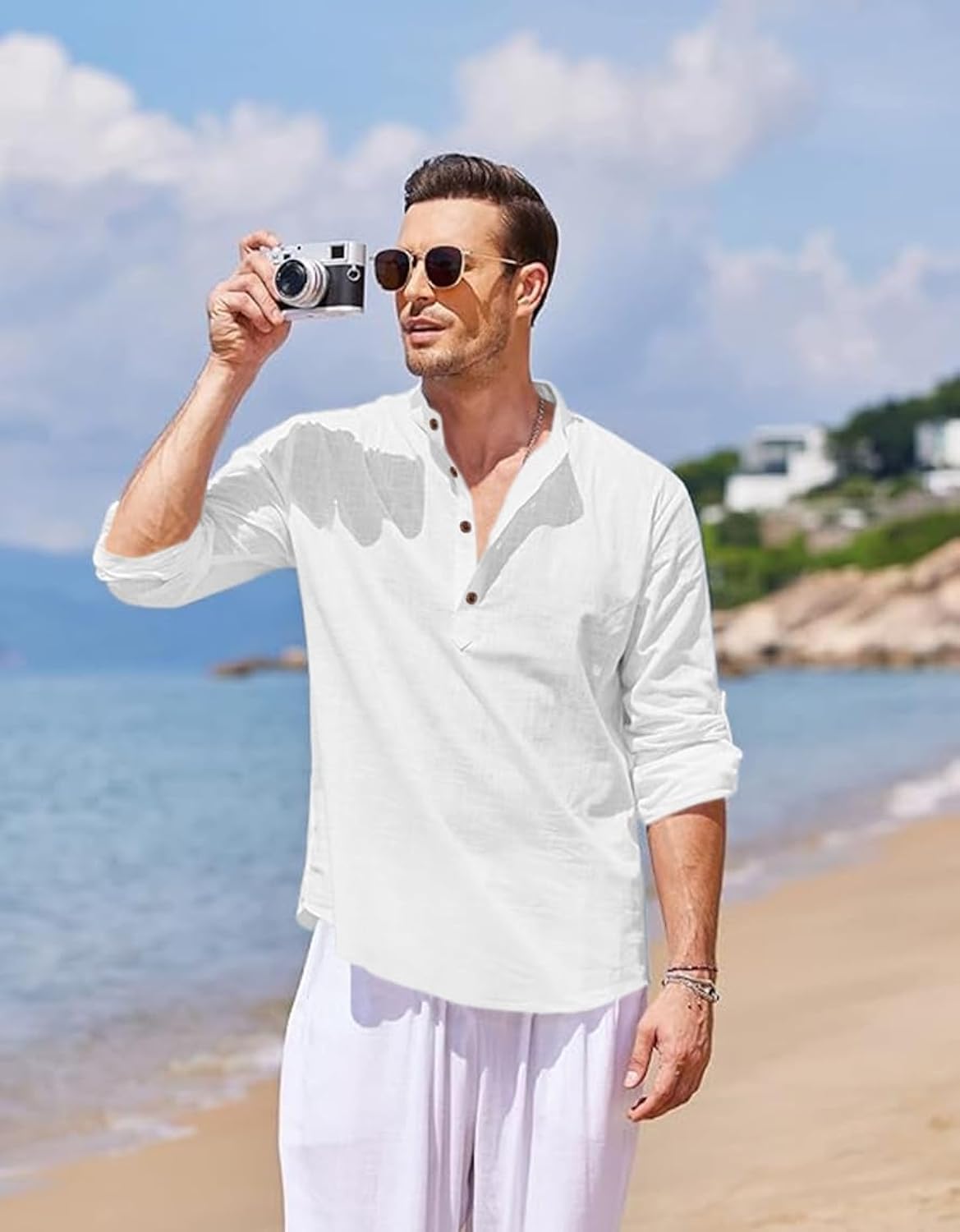 Zartha MenS Regular Fit Solid Pattern Cotton Polyester Blend Kurta With Spread Collar Long Sleeve And Standard Length | Shirt F