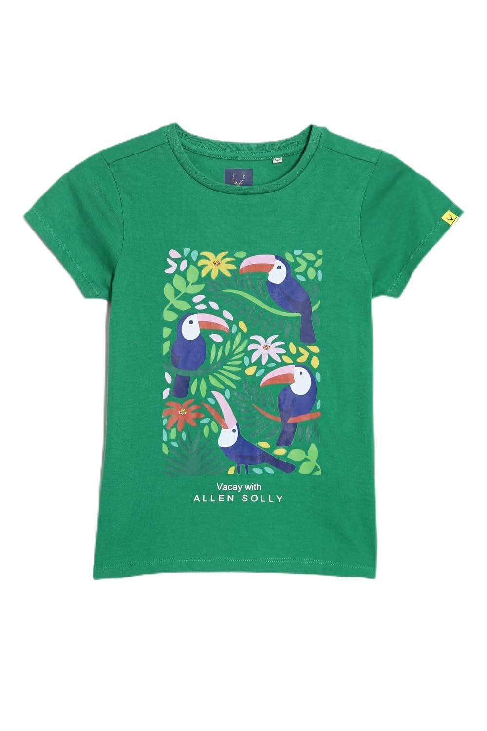 Allen Solly Girls Regular Fit Printed Casual Short Sleeve T-Shirt