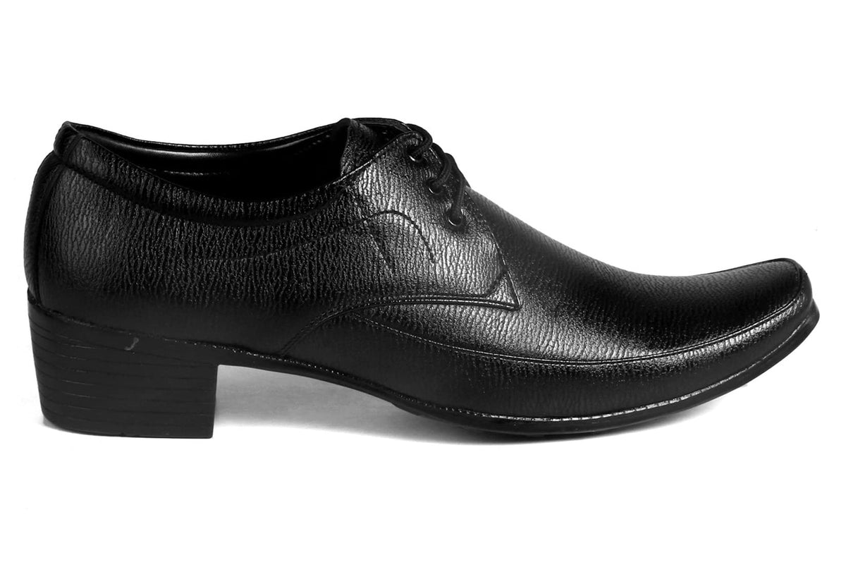 BXXY Mens 2 Inch Heel Height Increasing Black Formal Derby laceUp Shoe 10 UK 10