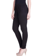 Lyra Women Solid Premium Cotton Churidar Leggings | Mid-Waist | Fashionwear