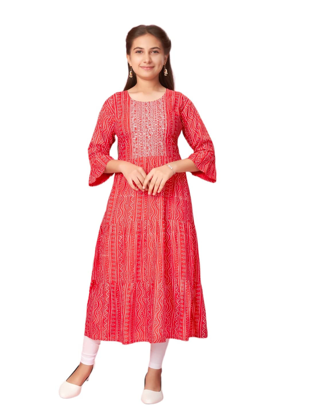 Aarika GirlS Regular Tunic Shirt (New_Kurti-K-601_Red