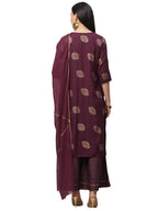 ANNI DESIGNER Womens Rayon Straight Kurta with Palazzos & Dupatta (Ayesha_XL_Wine_X-Large)