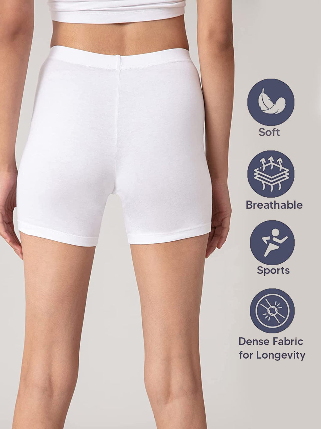 Nykd (Nyp083 Cotton Stretchable Cycling Shorts For Women | High Waist Shorties With Full Coverage & Concealed Waistband | Ideal