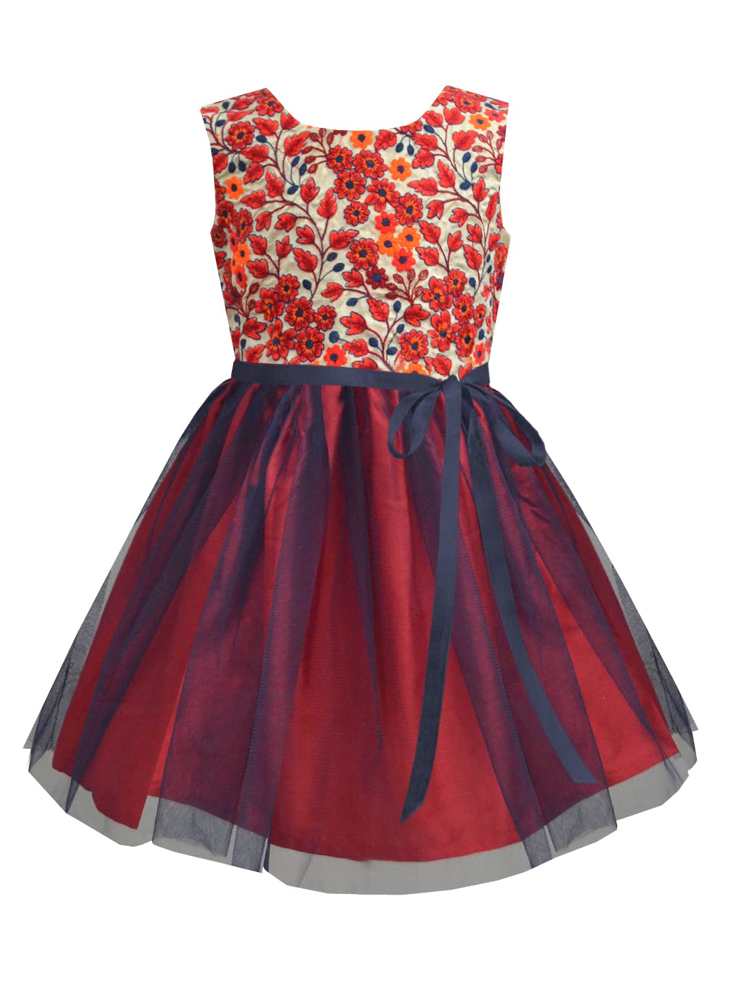A.T.U.N. (ALL THINGS UBER NICE) Girls Embroidered Birthday Party Frock Dress