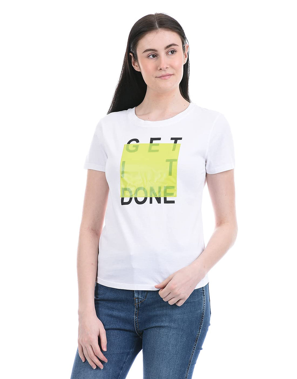Pepe Jeans WomenS Plain Regular Fit T-Shirt (Pl504749 Optic White L)