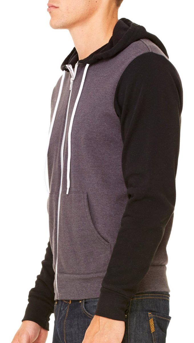 Unisex Sponge Fleece Full-Zip Hooded Sweatshirt - ASPHALT - 2XL(D0102H7WM6T)
