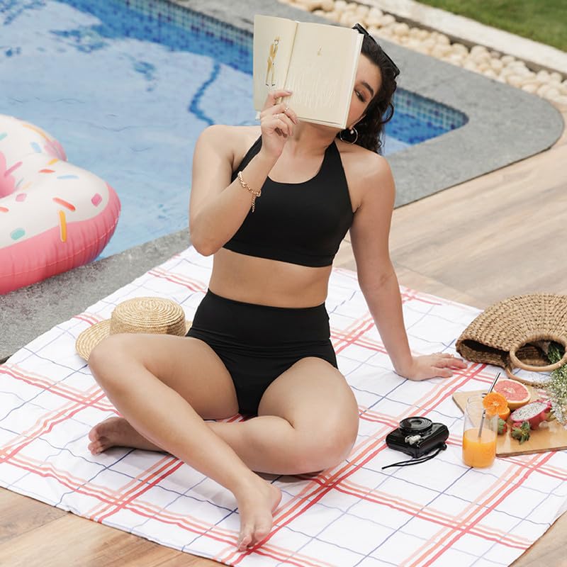Women Bliss Swim Top | Full Coverage | Inbuilt Cups That Stay in Place | Trendy Cross-Back | Adjustable Straps