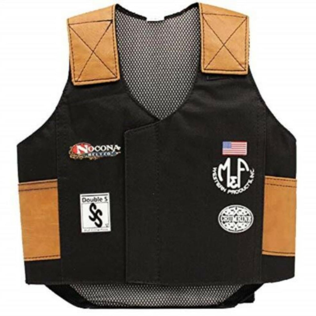 M & F Western Kids Bull Rider Play Vest 2-10 Years, Black, Small