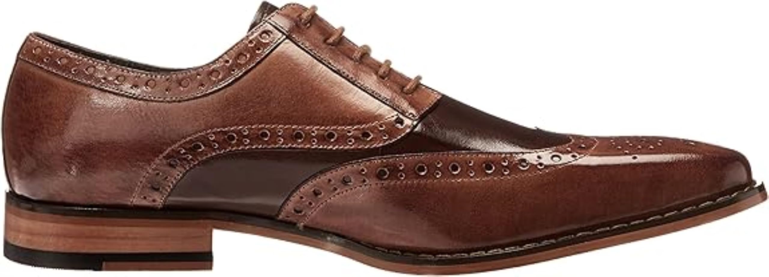 Stacy Adams Men's Tinsley-Wingtip Oxford, Tan/Brown, 7.5 M US