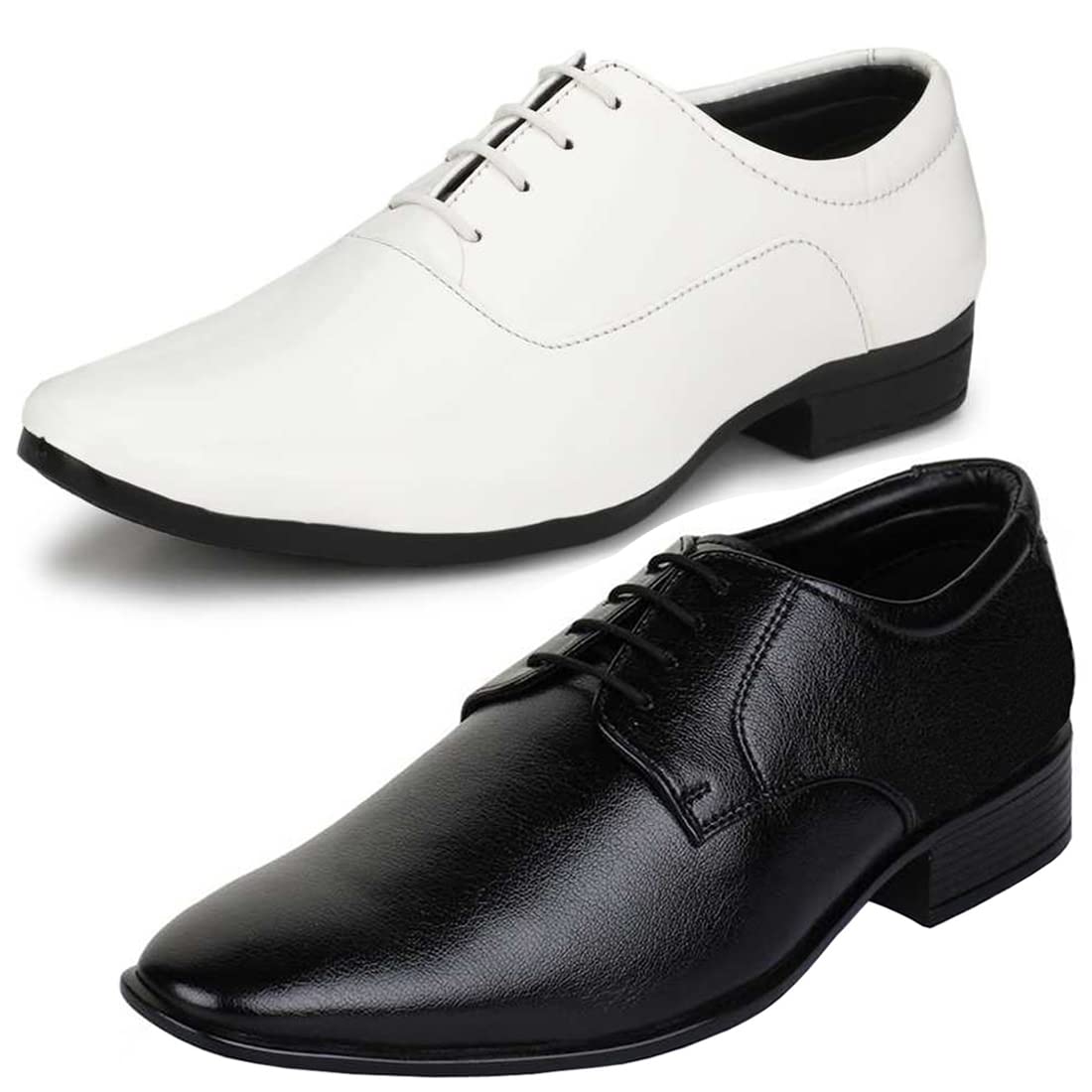 Vitoria Stylish Synthetic Leather Formal Shoes Combo for Mens and Boys(BlackWhite)(Laceup)/Office Shoes/Suit Shoes/Dress Shoes 6
