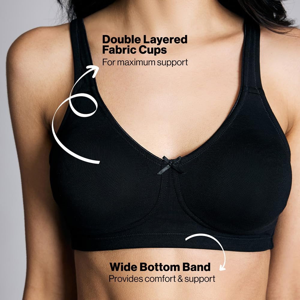 Nykd (Nyb105 Cotton Non Padded & Non Wired Everyday Bra For Women | Full Coverage Bra With No Sweat & Breast Separating Feature