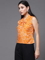 OOMPH! Sleeveless Tops for Women, Orange - mt469
