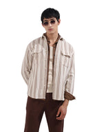The Indian Garage Co Mens Relaxed Fit Striped Cutaway Collar Full Sleeves Sweater