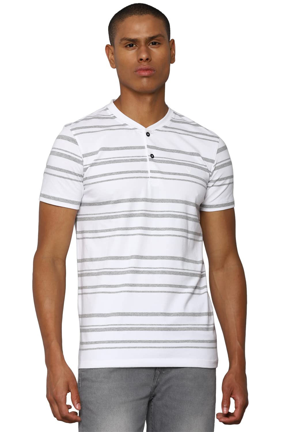 Allen Solly Men Regular Fit Striped Crew Neck T-Shirt