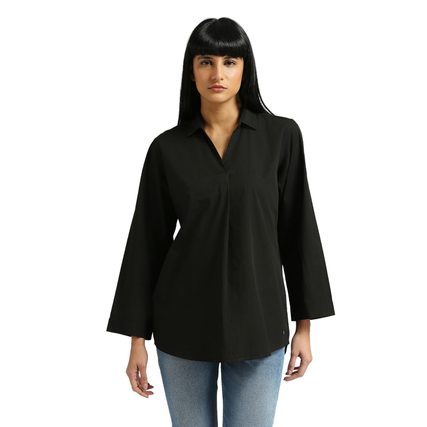 Pepe Jeans WomenS Solid Relaxed Fit T-Shirt (Pl304898_Black