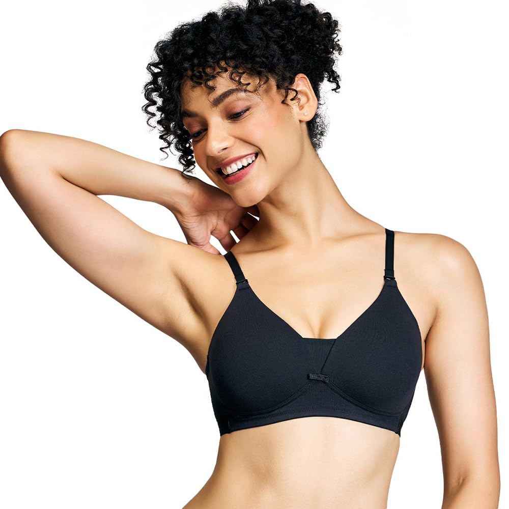 NYKD (NYB003 Cotton Lightly Padded & Non Wired Everyday T-Shirt Bra for Women | Medium Coverage Bra with Soft Detachable Straps 