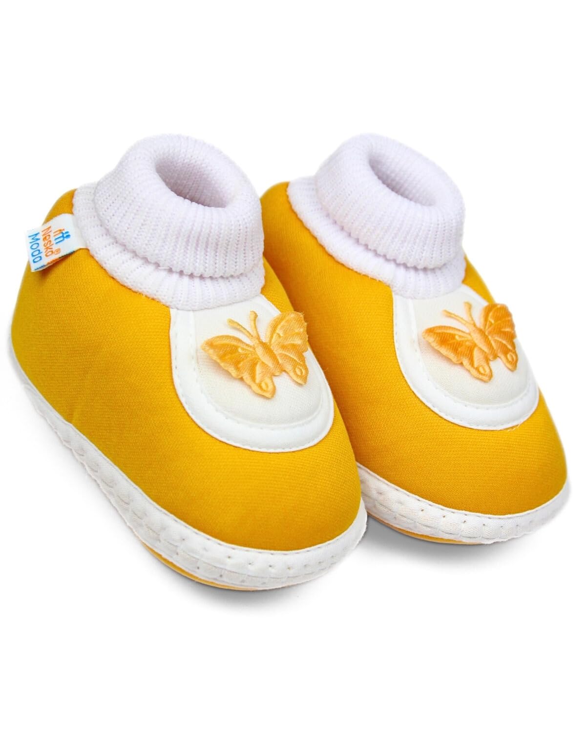 Neska Moda 0 To 6 Months Baby Girls SlipOn Cotton Shoe/Booties (Turmeric)Btb4971 0-6