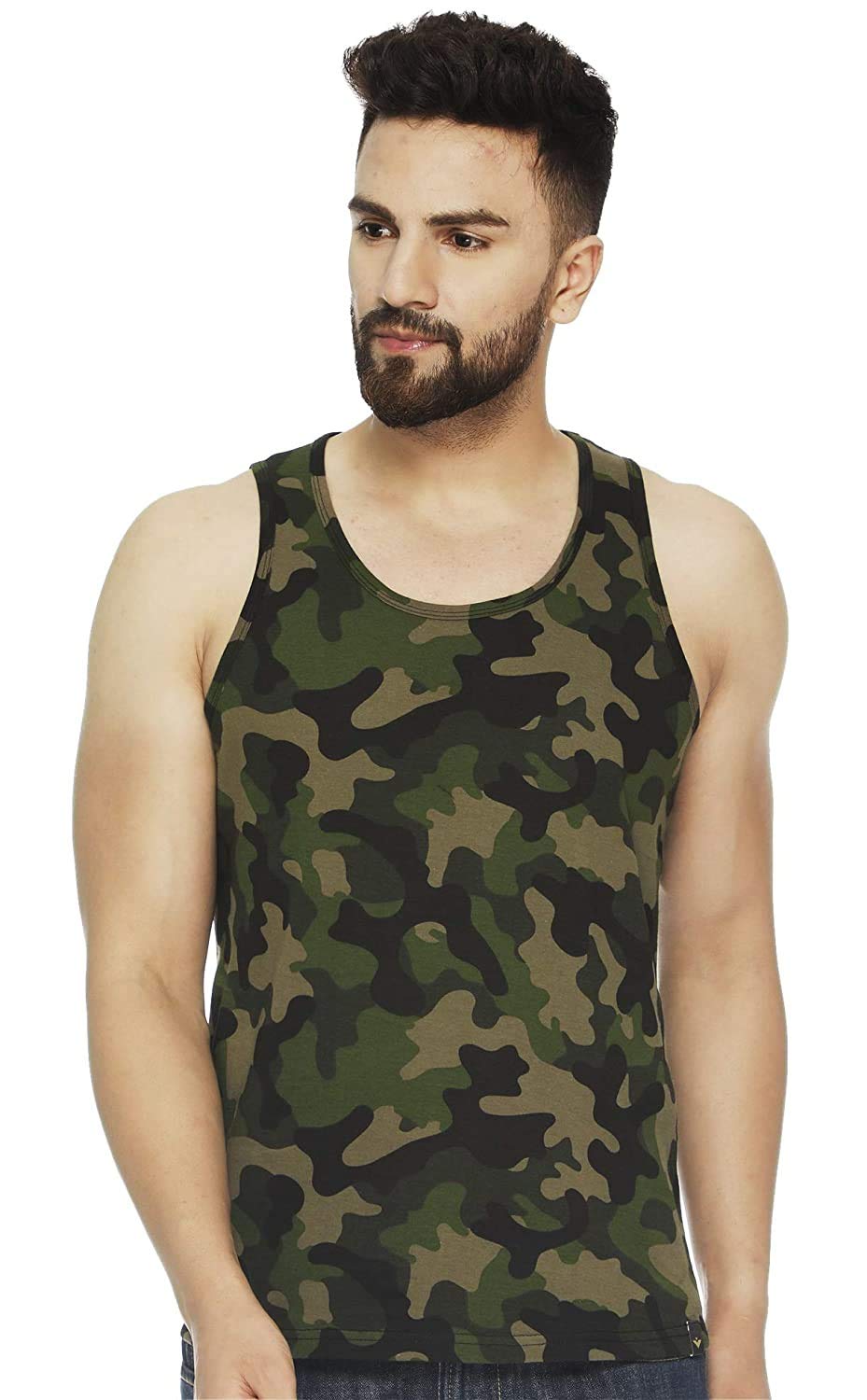 Veirdo Men's Marvel Original Marvel Iron Man Saving Earth Printed Sleeveless T-Shirt