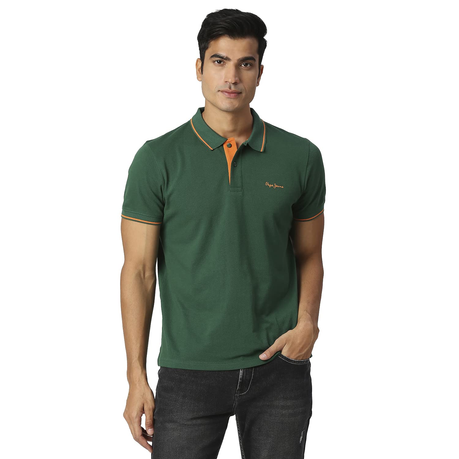 Pepe Jeans MenS Regular Fit T-Shirt (Pm542035665S_Green