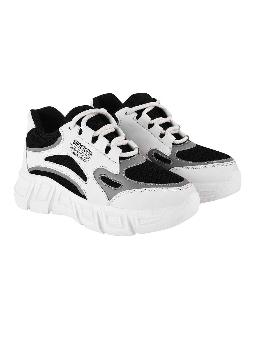 Shoetopia Casual Sporty Look Black Sneakers for Women & Girls /UK6