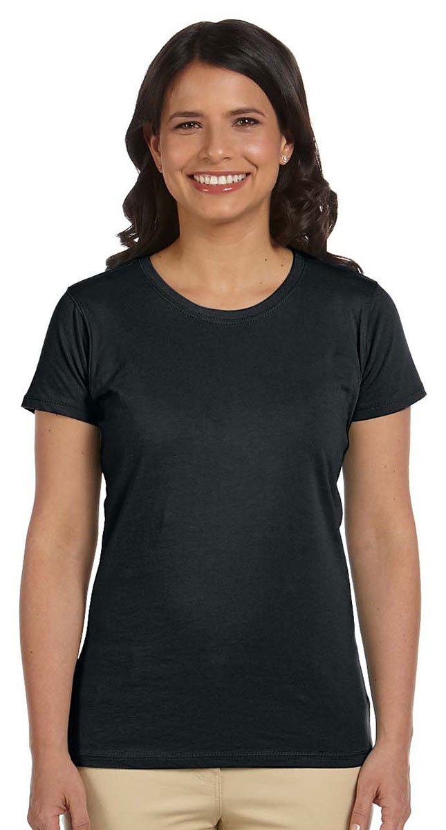 Ladies 44 oz 100% Organic cotton classic Short-Sleeve T-Shirt - BLAcK - S(D0102H7ZQZP)