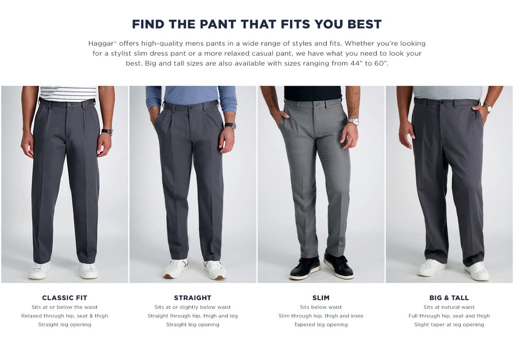 Haggar mens Cool 18 Pro Classic Fit Pleat Front Hidden Expandable Waist With Big & Tall Sizes Casual Pants, String, 34W x 31L US