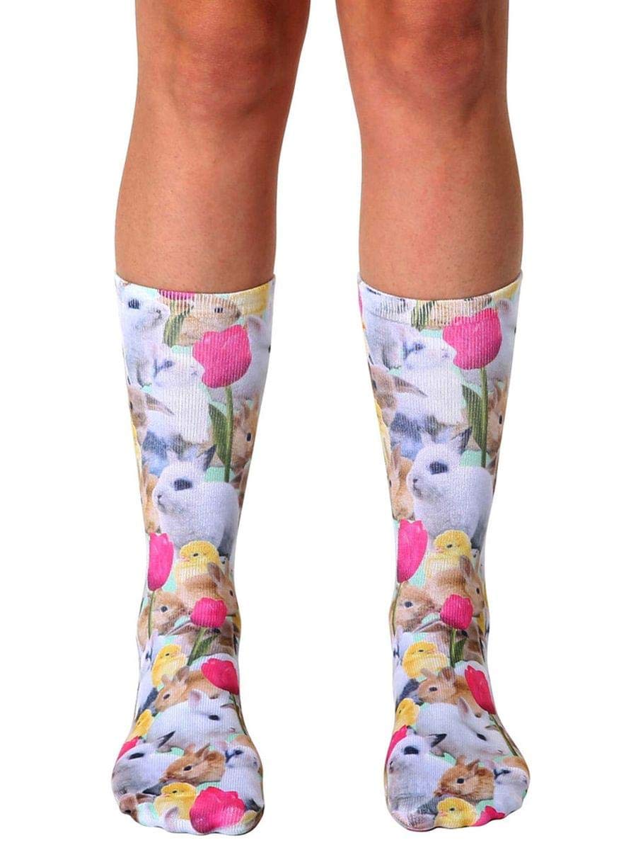 Living Royal Easter Bunnies Photo Print Crew Socks