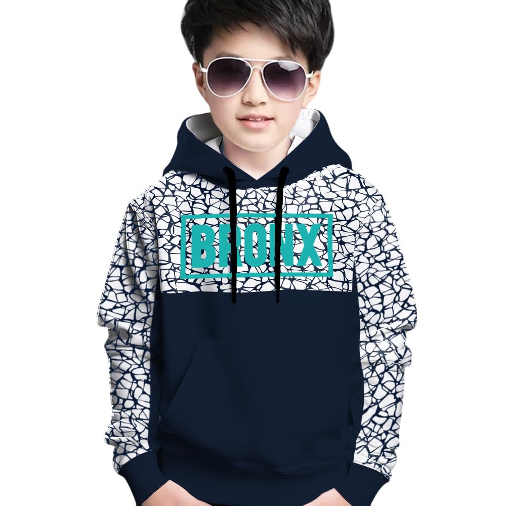 MYEONN Boys Stylish Cotton Printed Hooded Neck Regular Sweatshirt (Multicolor, 1314 Years) 13-14
