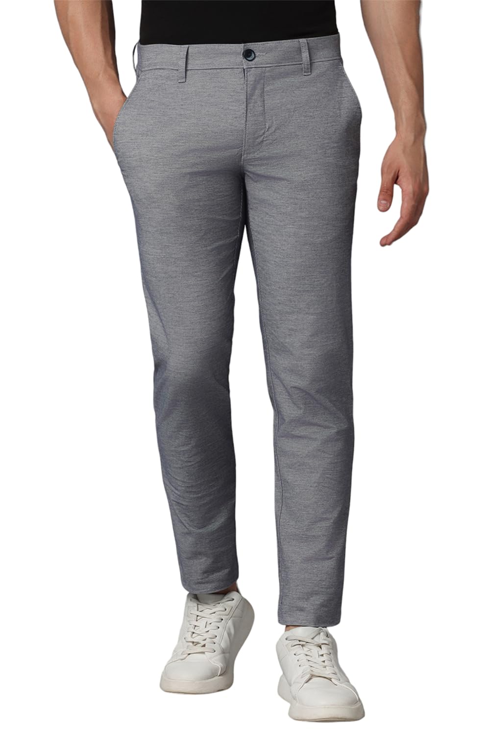 Louis Philippe MenS Slim Tapered Mid Rise Pants (Lytfcslpd92902_Grey, 36
