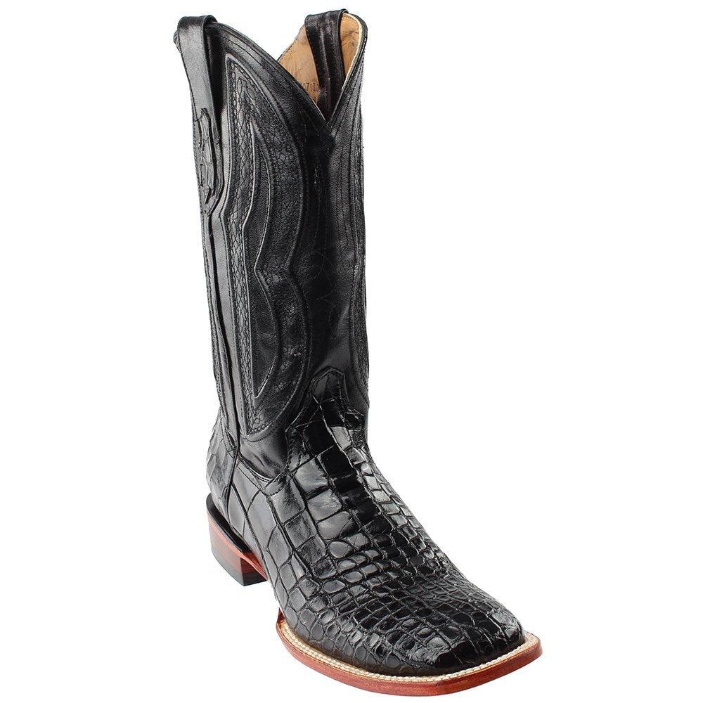 Ferrini 1079304110D 11 D Mens Belly Alligator S - Toe Boots  Black