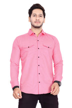 Rebelify MenS Cotton Shirt With Pockets Full Sleeves Spread Collar Solid Pattern Botton Down Closure Regular Fit And Standard L