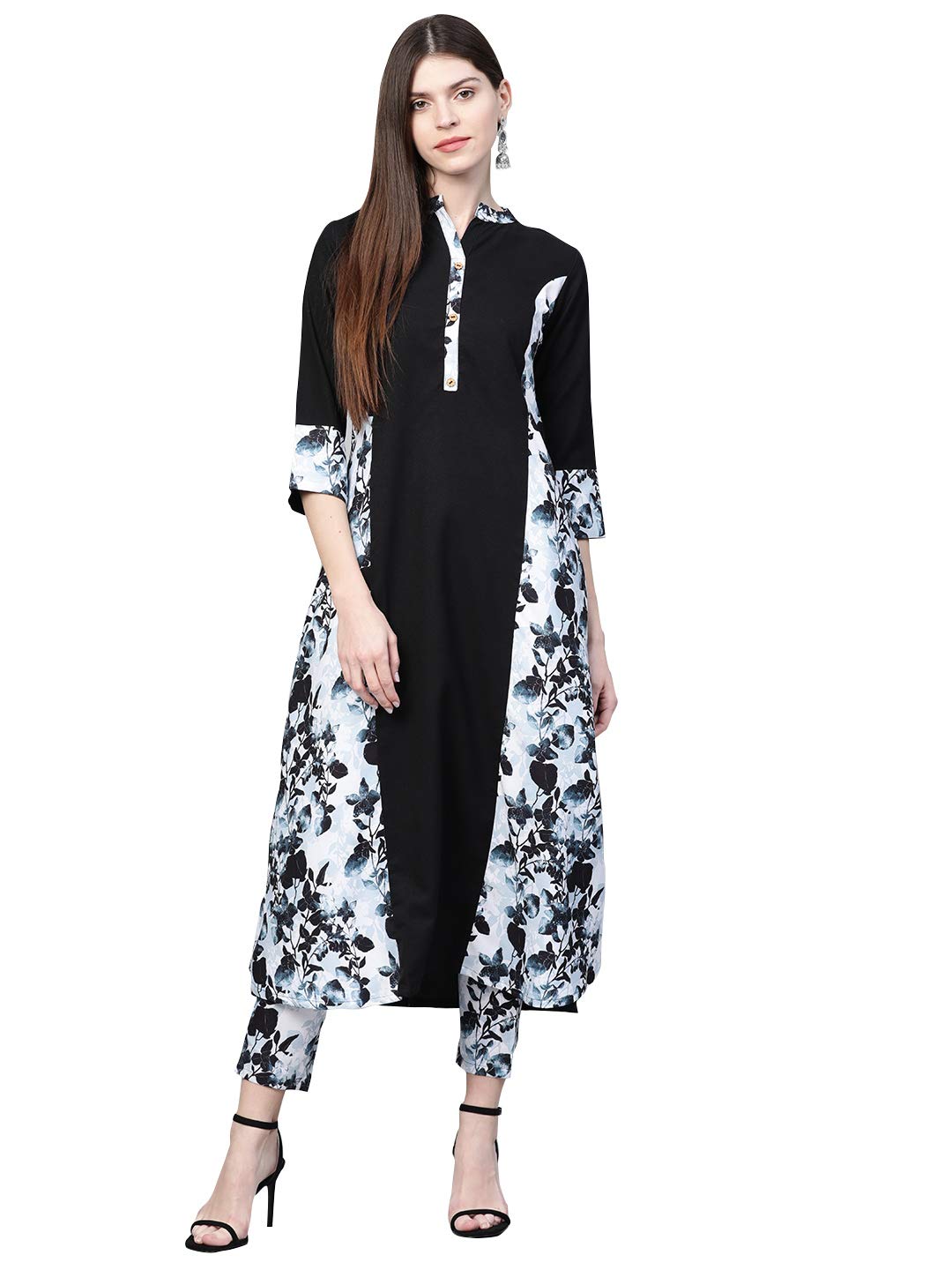 Ziyaa Women'S Rayon Salwar Suit Set (Zikury3023Andpa-M_Black_Medium)