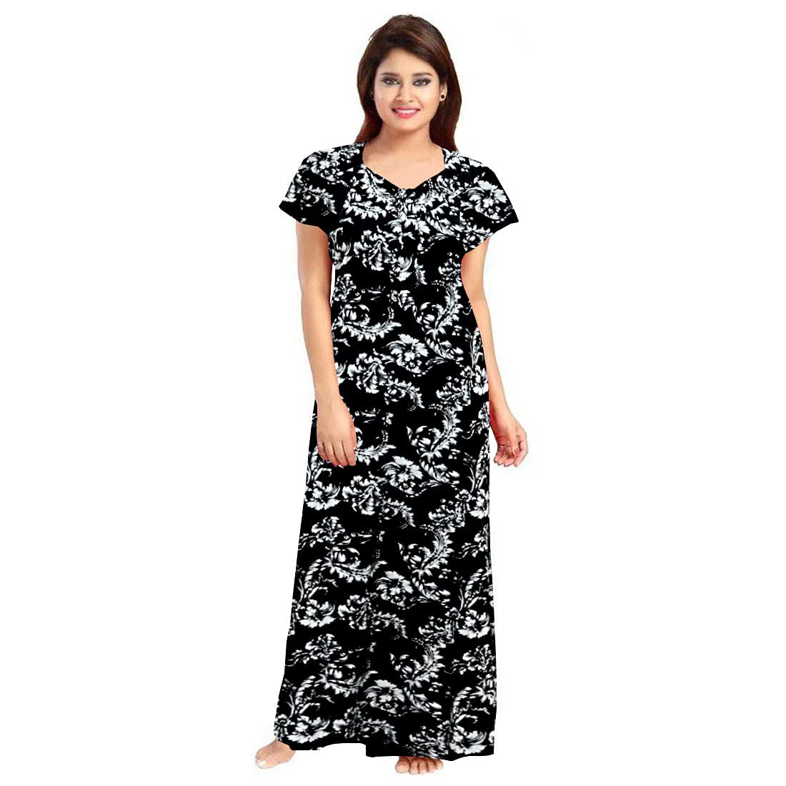 Lorina WomenS Cotton Feeding Maternity Nighty (Multicolor, Large)