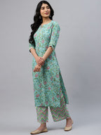 Gosriki Women Kurta With Palazzos & Dupatta