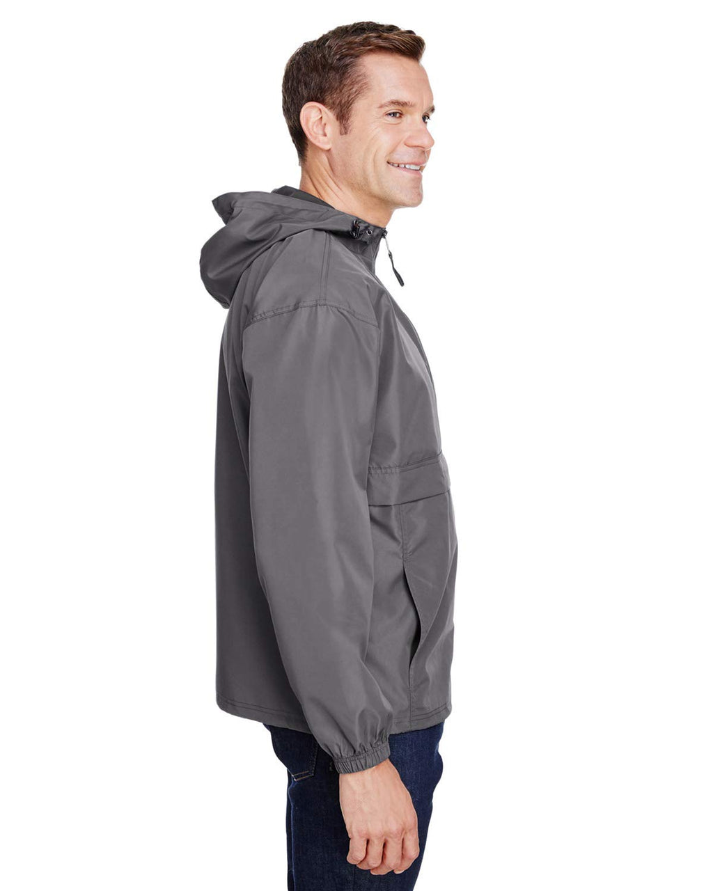 champion Mens Packable Anorak 14 Zip Jacket (cO200) -graphite -L