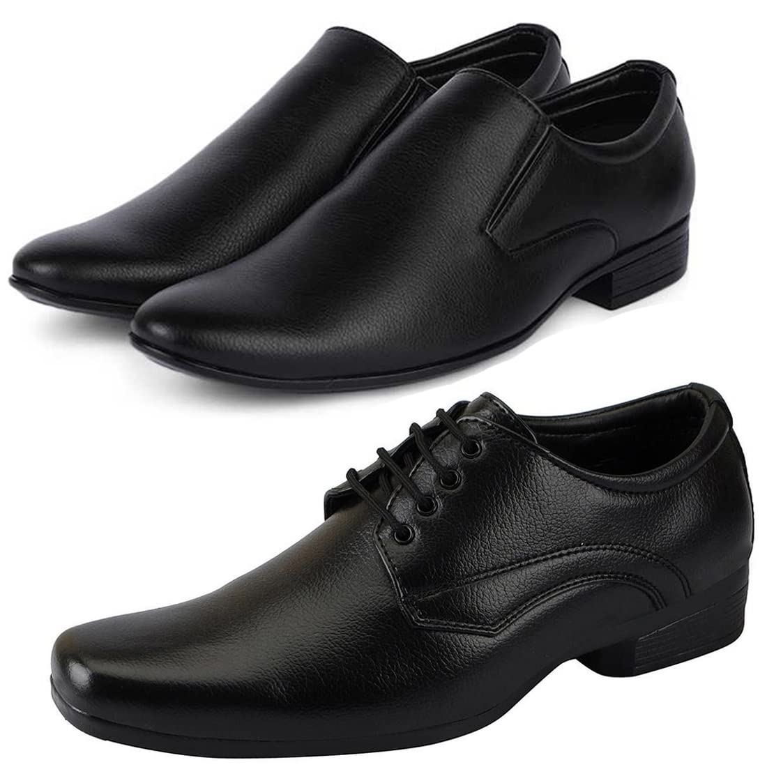 Fashionable Trendy Formal Shoes/Party Shoes/ 2 Shoes Combo with Free Belt for Men and Boys (BAZAAR7968_VTR401Blk) Multicolor 8