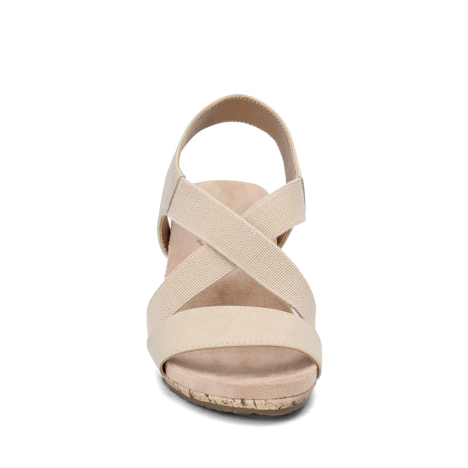LifeStride womens Mexico Wedge Sandal, Bone, 8.5 US