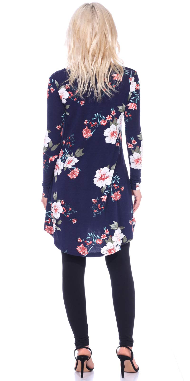 Popana Womens Long Sleeve Tunic Tops to Wear With Leggings Loose Fit Plus Size Dressy Casual Floral Small ST94