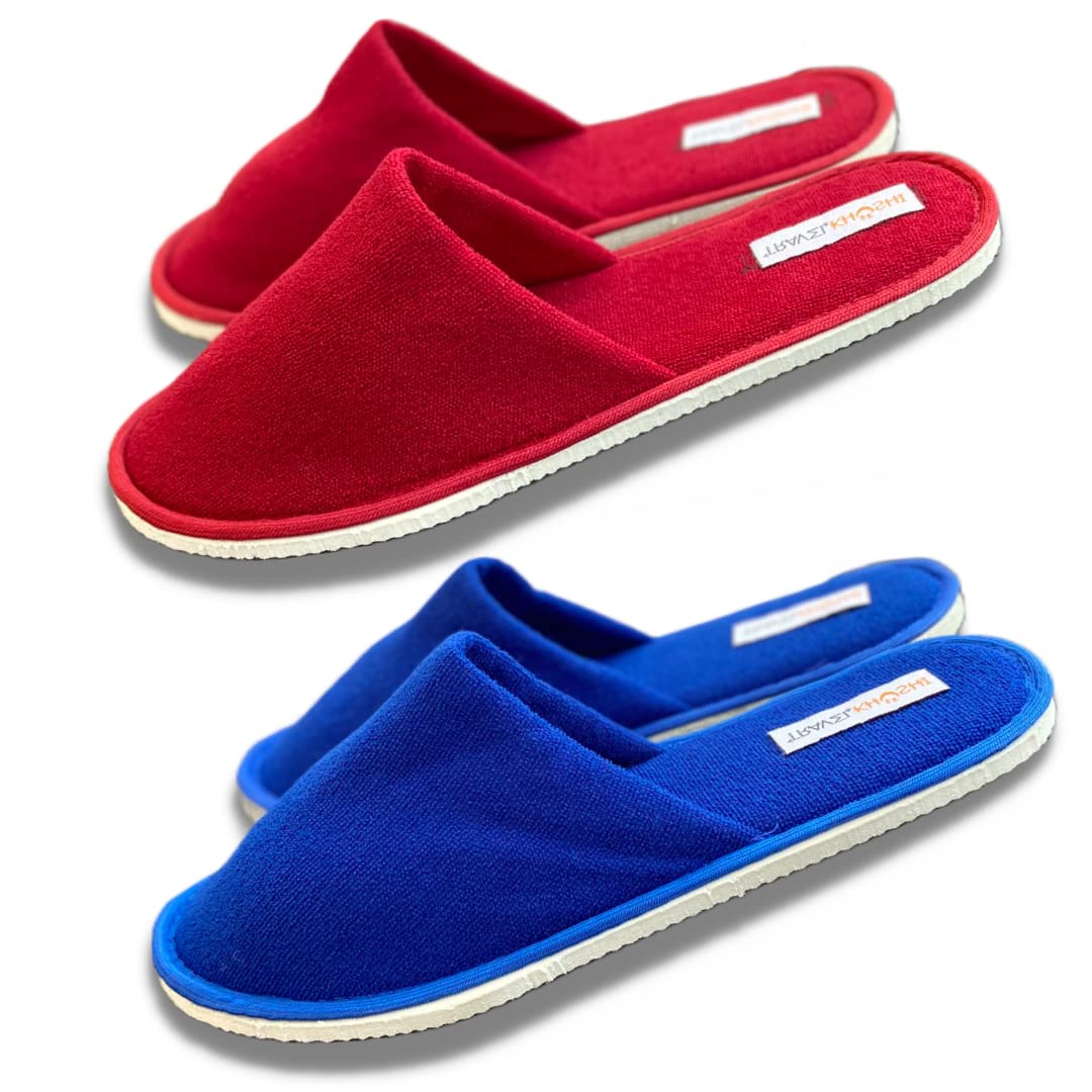 Travelkhushi Soft Bedroom Slippers for Men & Women | Cozy AntiSkid Indoor Home Footwear | Warm Winter Cushioned Sole | Unisex G 9