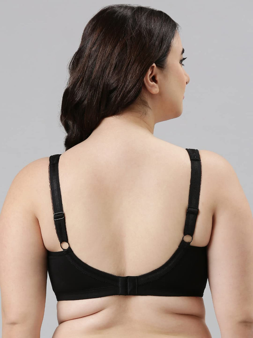 Enamor A112 Smooth Super Lift Classic Full Support Bra - Stretch Cotton, Non-Padded, Wirefree & Full Coverage Black