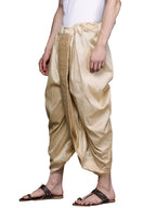Manyavar Mens Fawn Art Silk Solid Dhotis