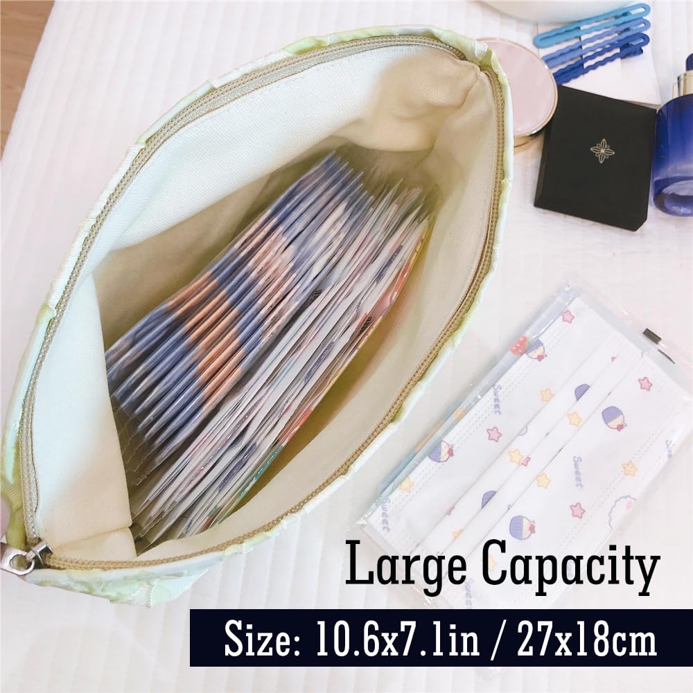 STARDW Flower Cosmetic Bags Makeup Bags for Women and Girls,Travel Makeup Bag Large Capacity Canvas Makeup Bag,Makeup Organizer