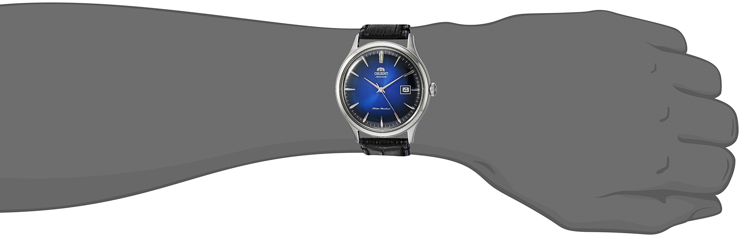 ORIENT 'Bambino Version 4' Japanese Automatic/Hand Winding Stainless Steel and Leather Dress Watch. Blue, FAC08004D0