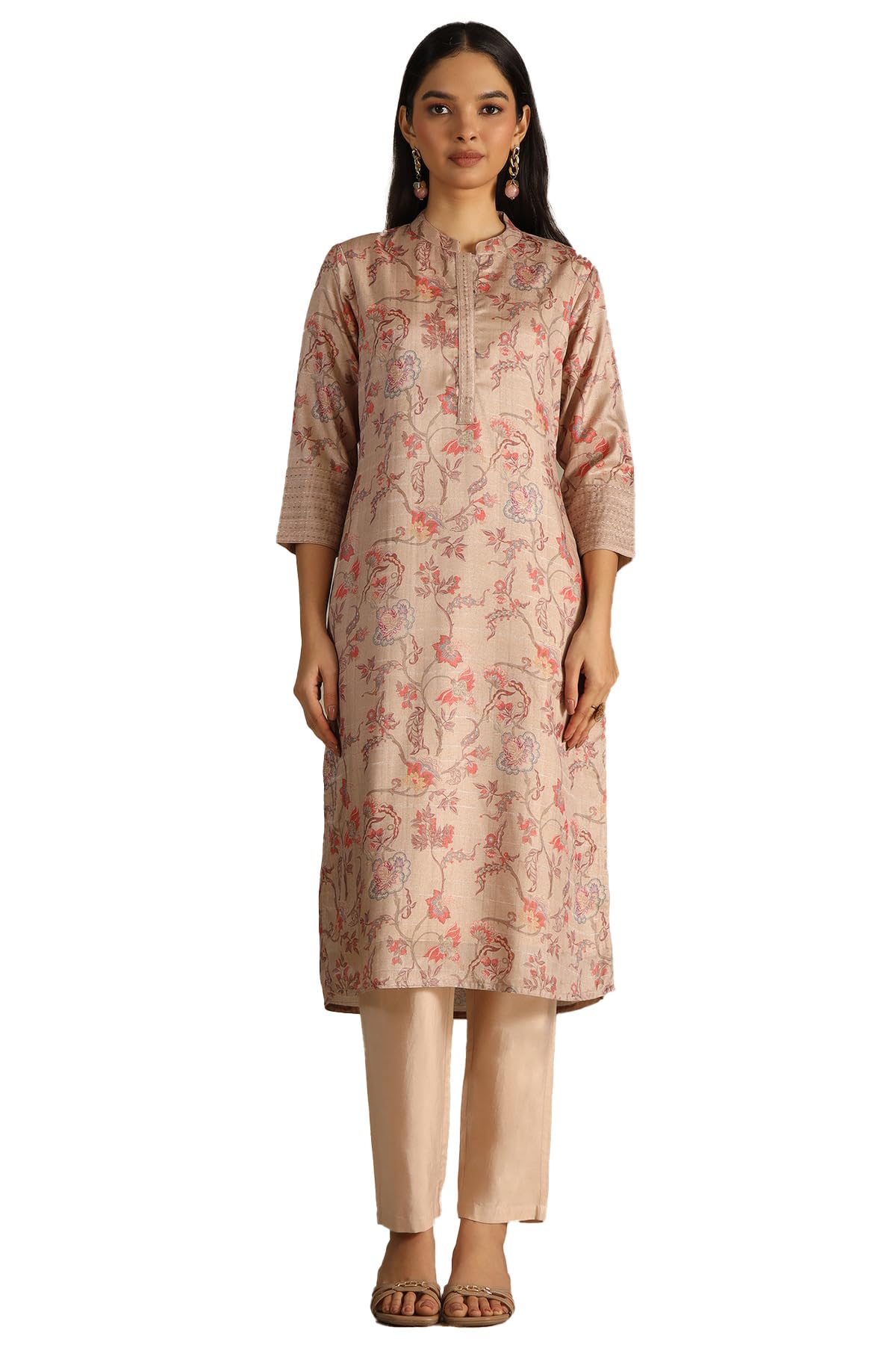 Soch Women Art Silk Botanical Print Kurta