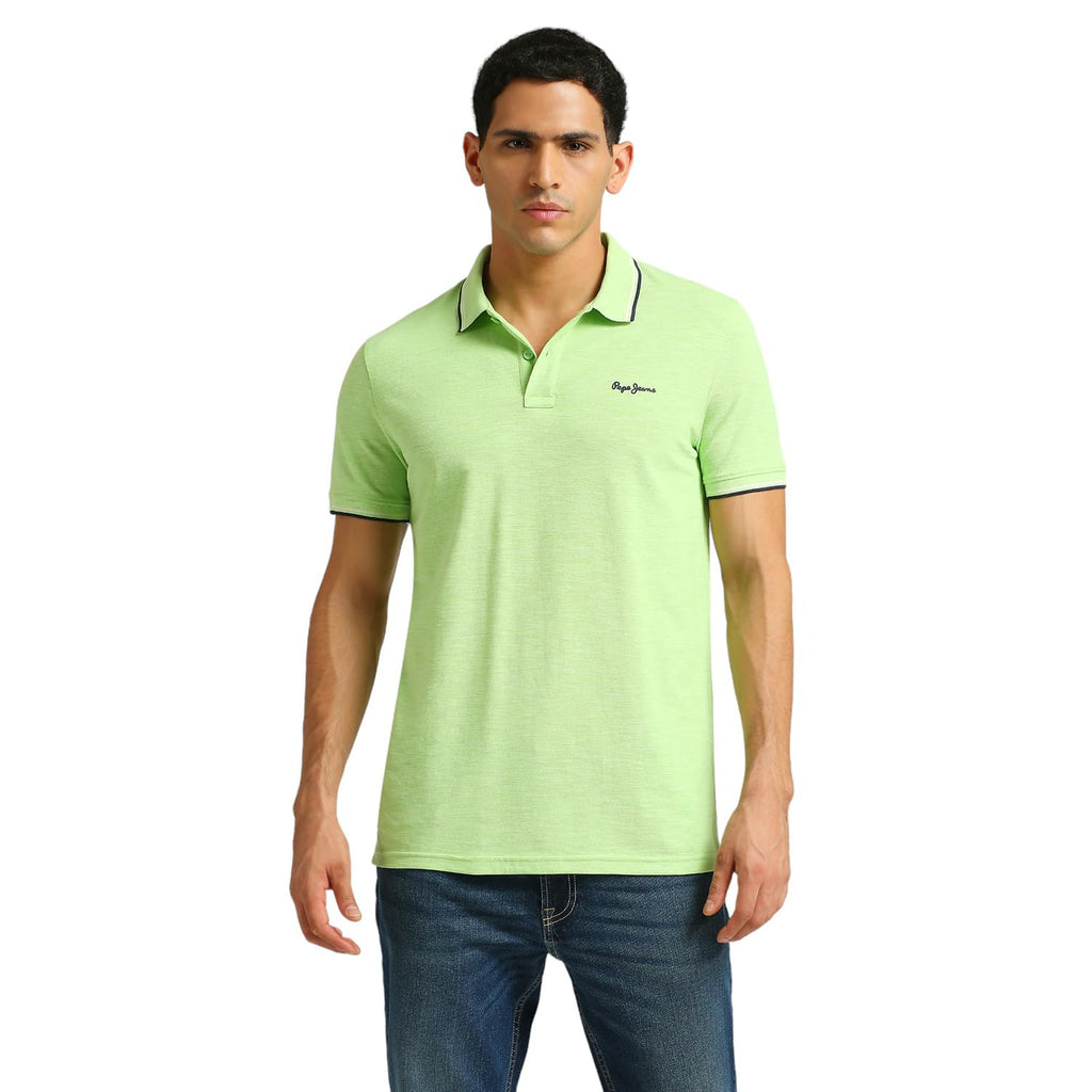 Booster Solid Logo Printed Slub Stretch Polo