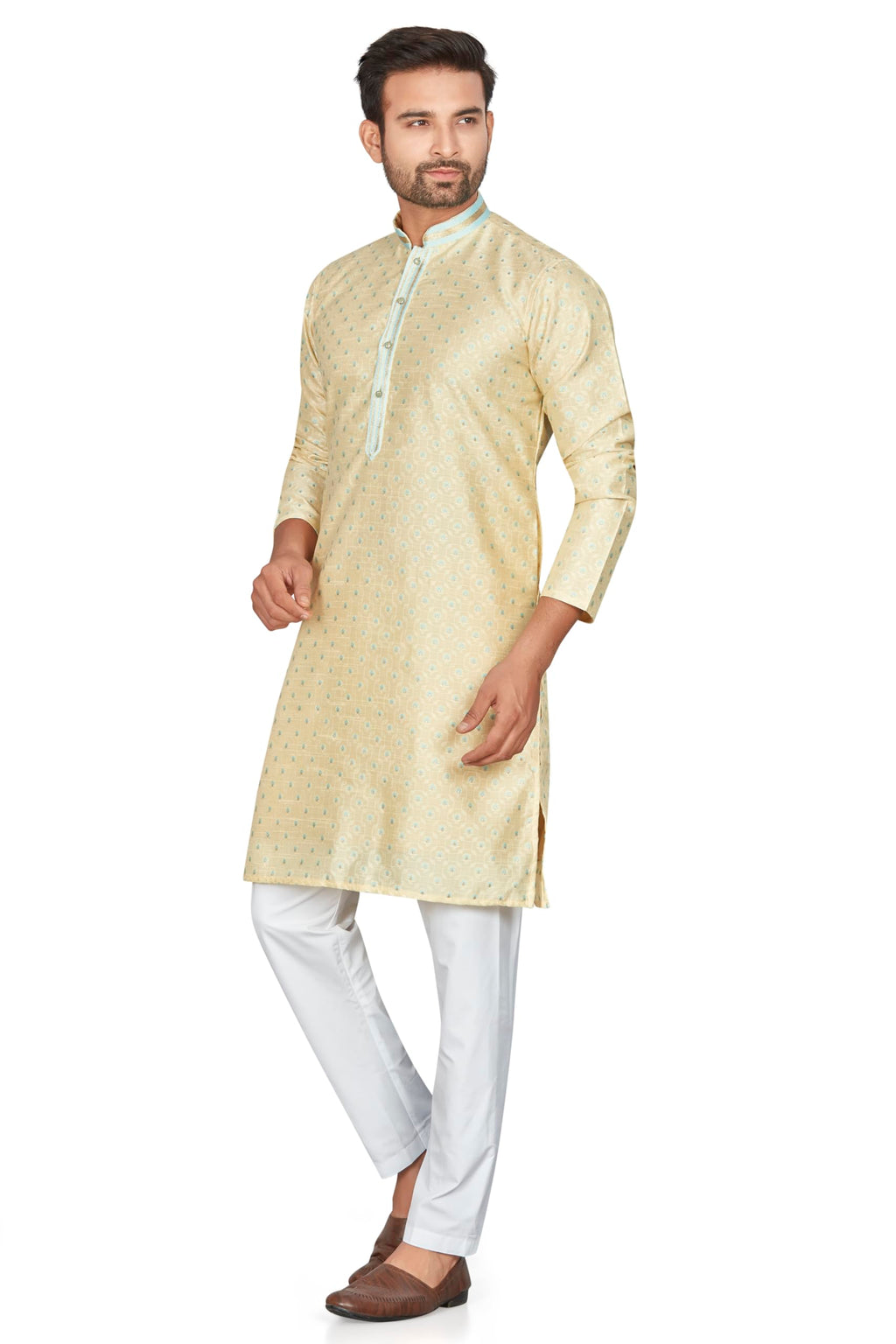 Be Active MenS Traditional Embroidery Full Sleeves Kurta || Cotton Kurta For Men || Men Kurta For Wedding || Kurta For Men (My0