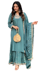 Fashion Basket Silk Embroidered Kurta Set With Duptta For Women