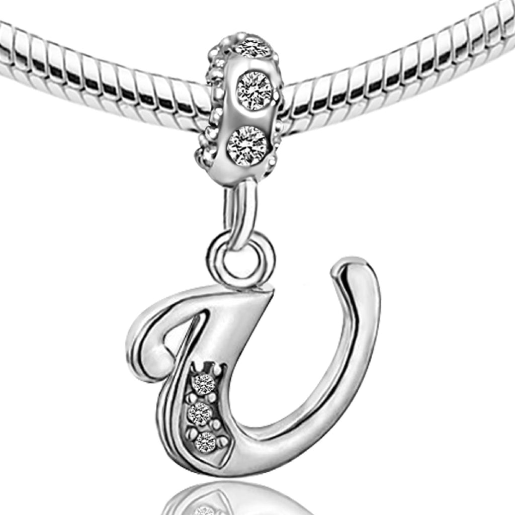 JMQJewelry Letter Alphabet U Initial Dangle Birthstone Womens Beads Charms for Bracelets Thanksgiving Christmas Anniversary's Da